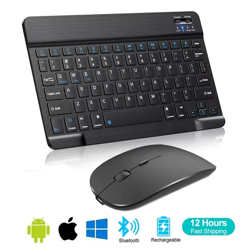 Teclado Bluetooth Sem Fio com Mouse