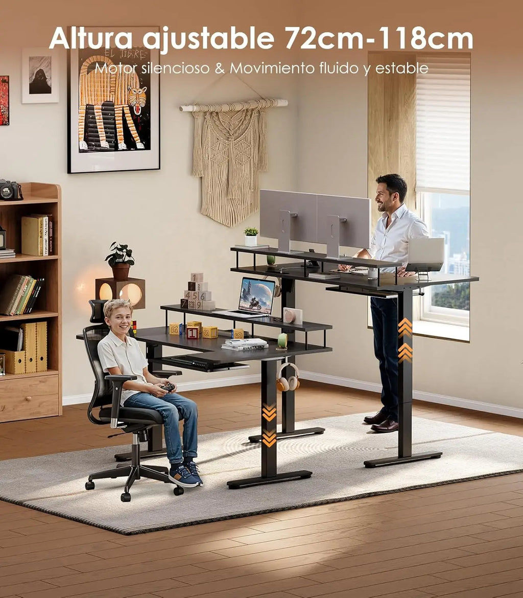 Secretária Elétrica Offigo 140cm RGB com Ajuste de Altura