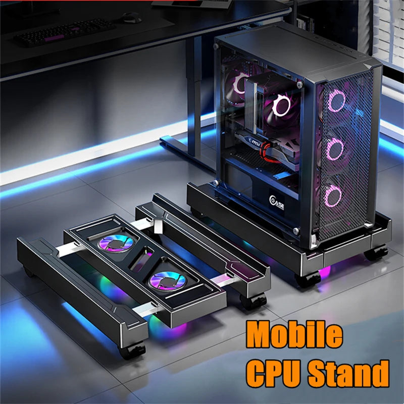🚀 Suporte Ajustável para Torre PC com Ventoinha RGB