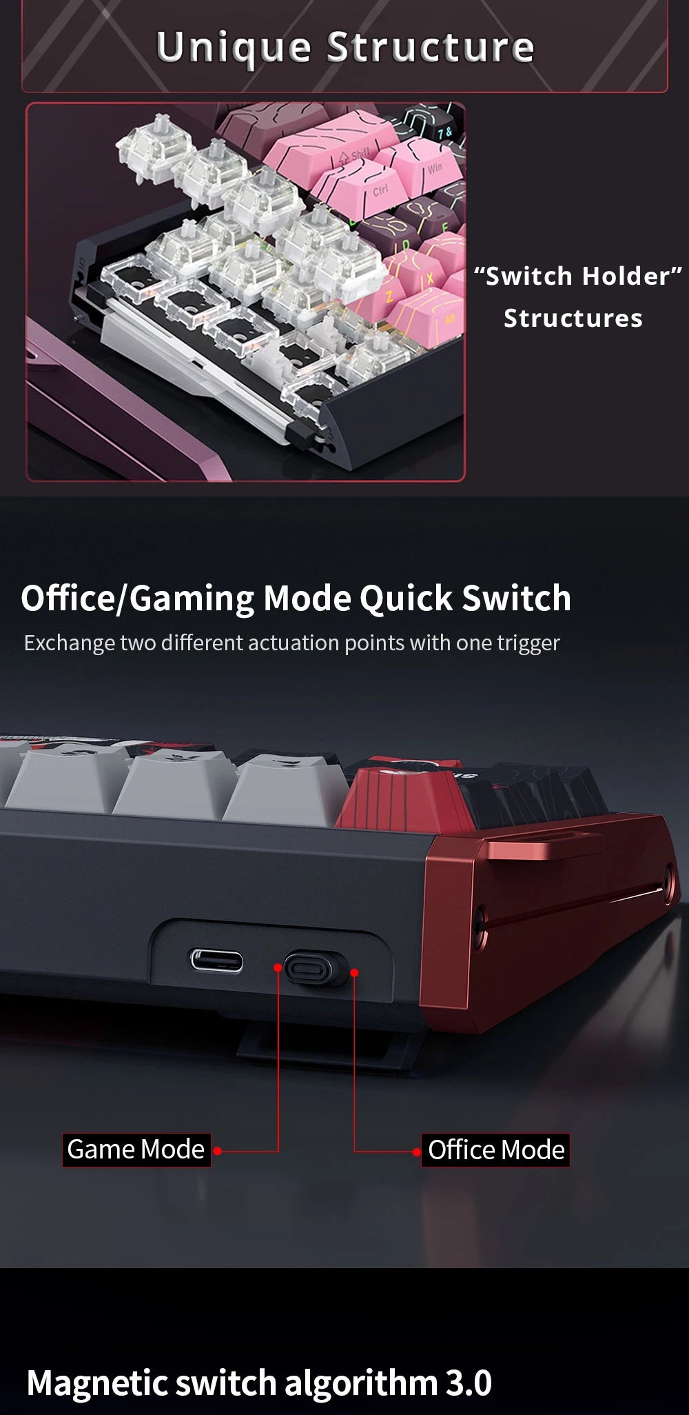 ⌨️ Skyloong GK61/GK68 HE – Teclado Mecânico Magnético Low Profile 8KHz RGB