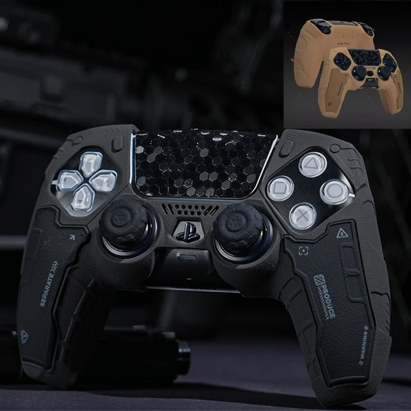 Tactical Mecha Matte Silicone Soft Protector para PS5 DualSense: