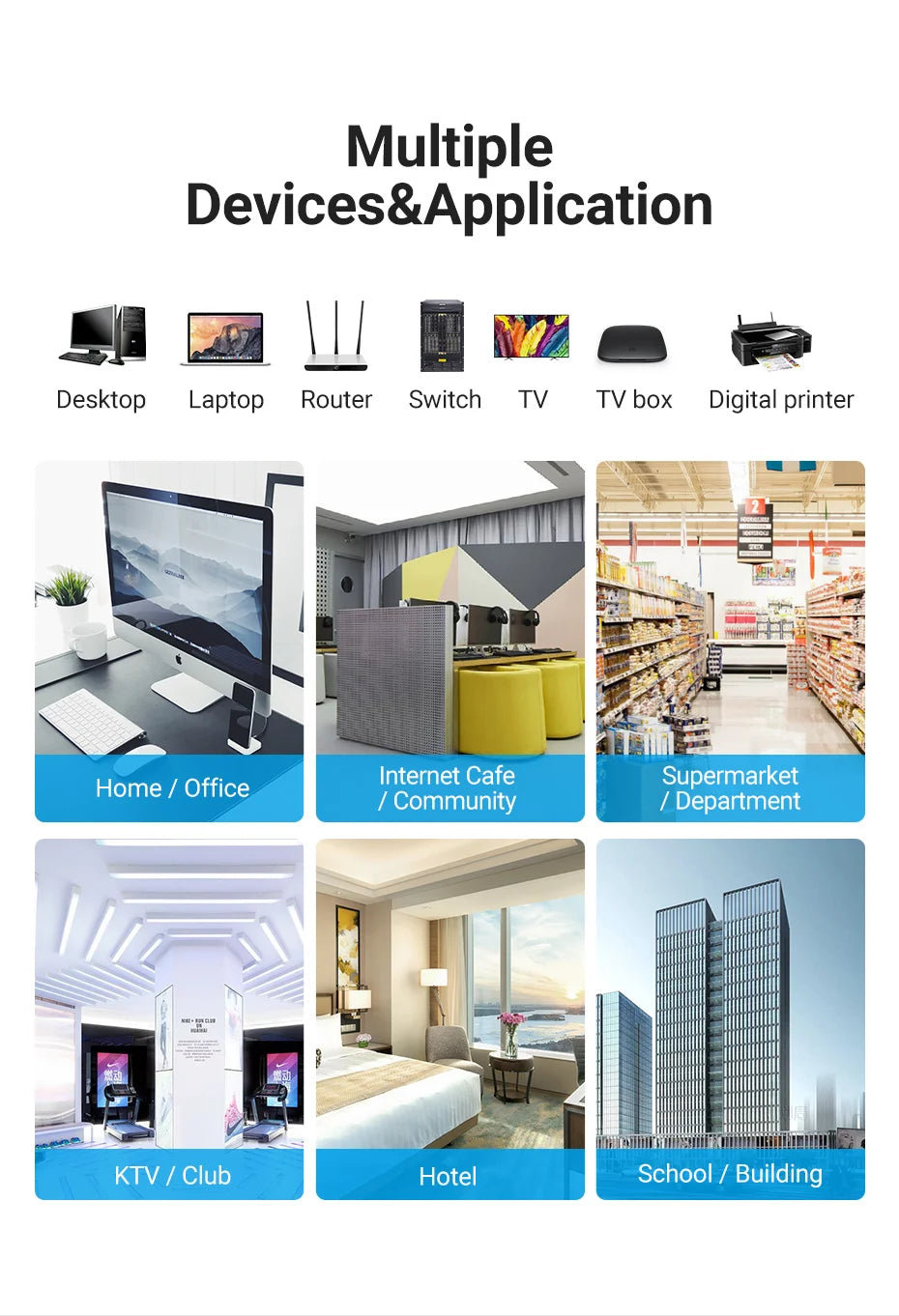 ⚡ Vention CAT8 Ethernet Cable – Velocidade Máxima e Estabilidade Profissional