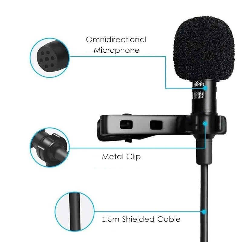Mini Microfone Lavalier Condensador