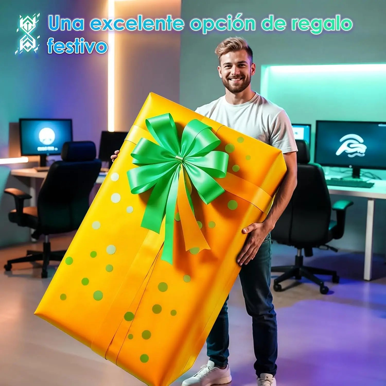 Secretária Elétrica Offigo 140cm RGB com Ajuste de Altura