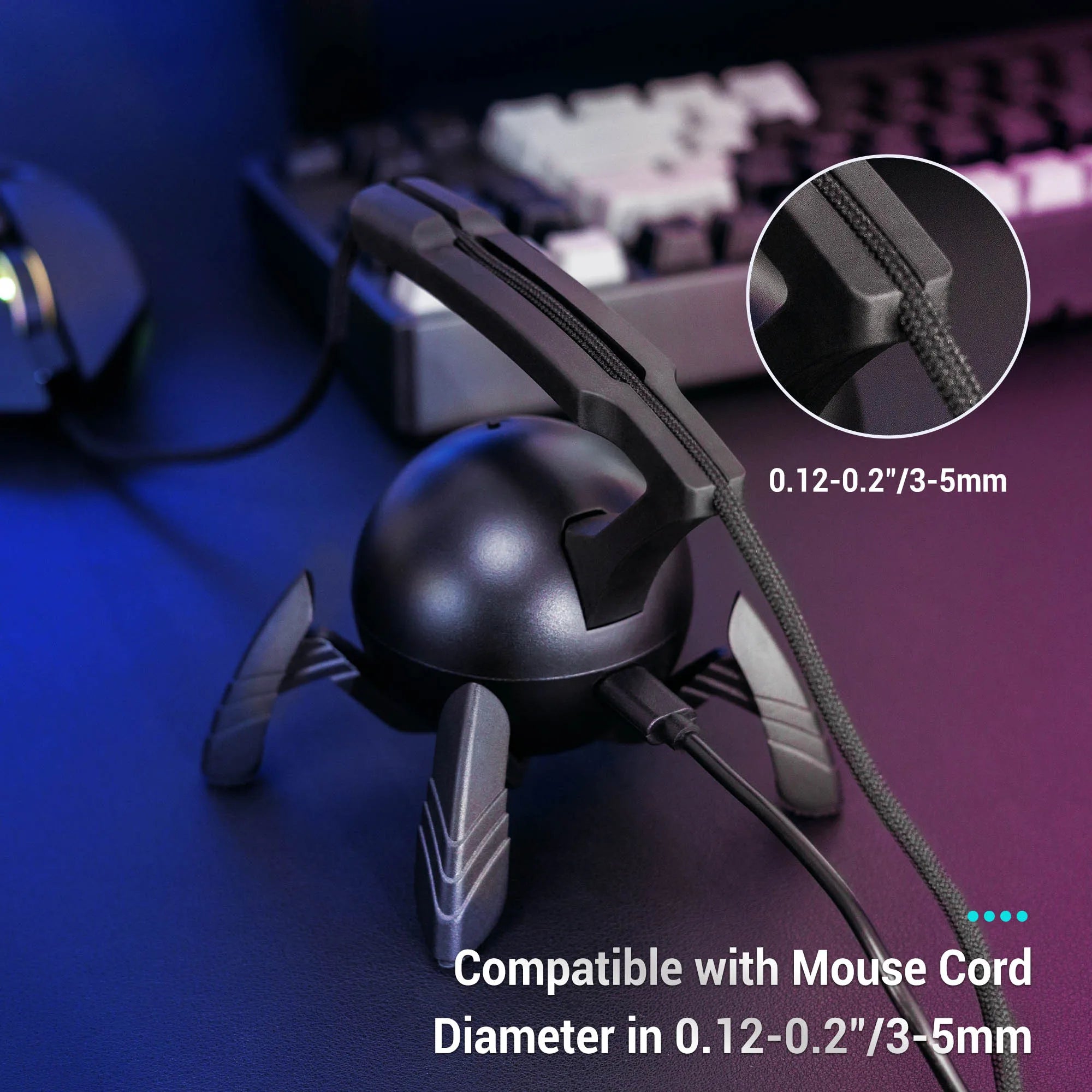 🕷️🖱️ Mouse Bungee Gamer RGB com Hub USB – Organização, Estilo e Precisão! 🖱️🕷️