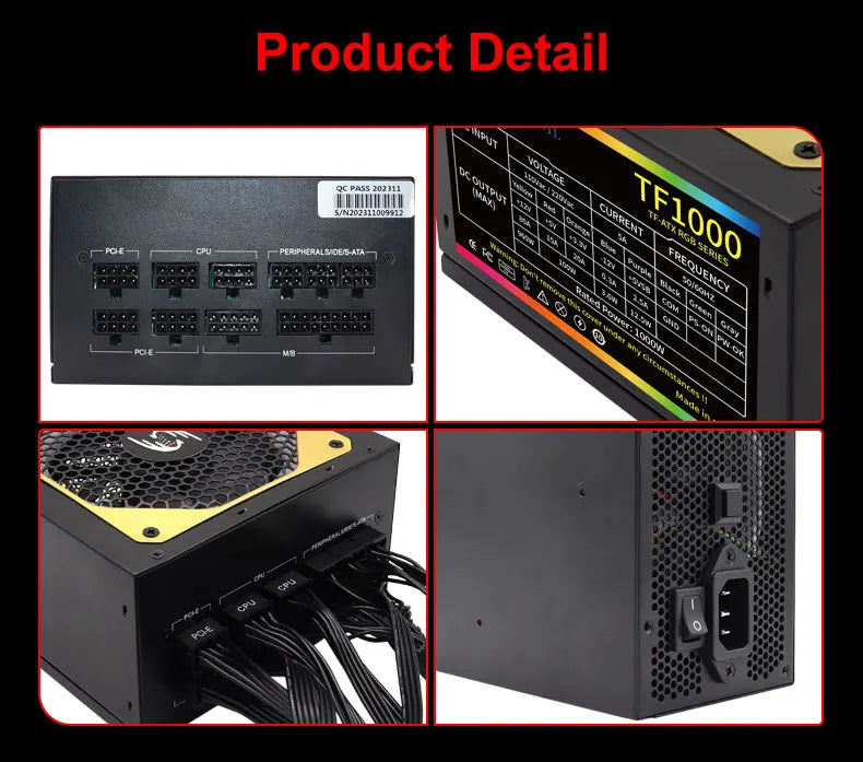 ⚡💻 Fonte de Alimentação T.F.SKYWINDINTL TF1000 – 1000W Full Modular 80 Plus Gold 💻⚡