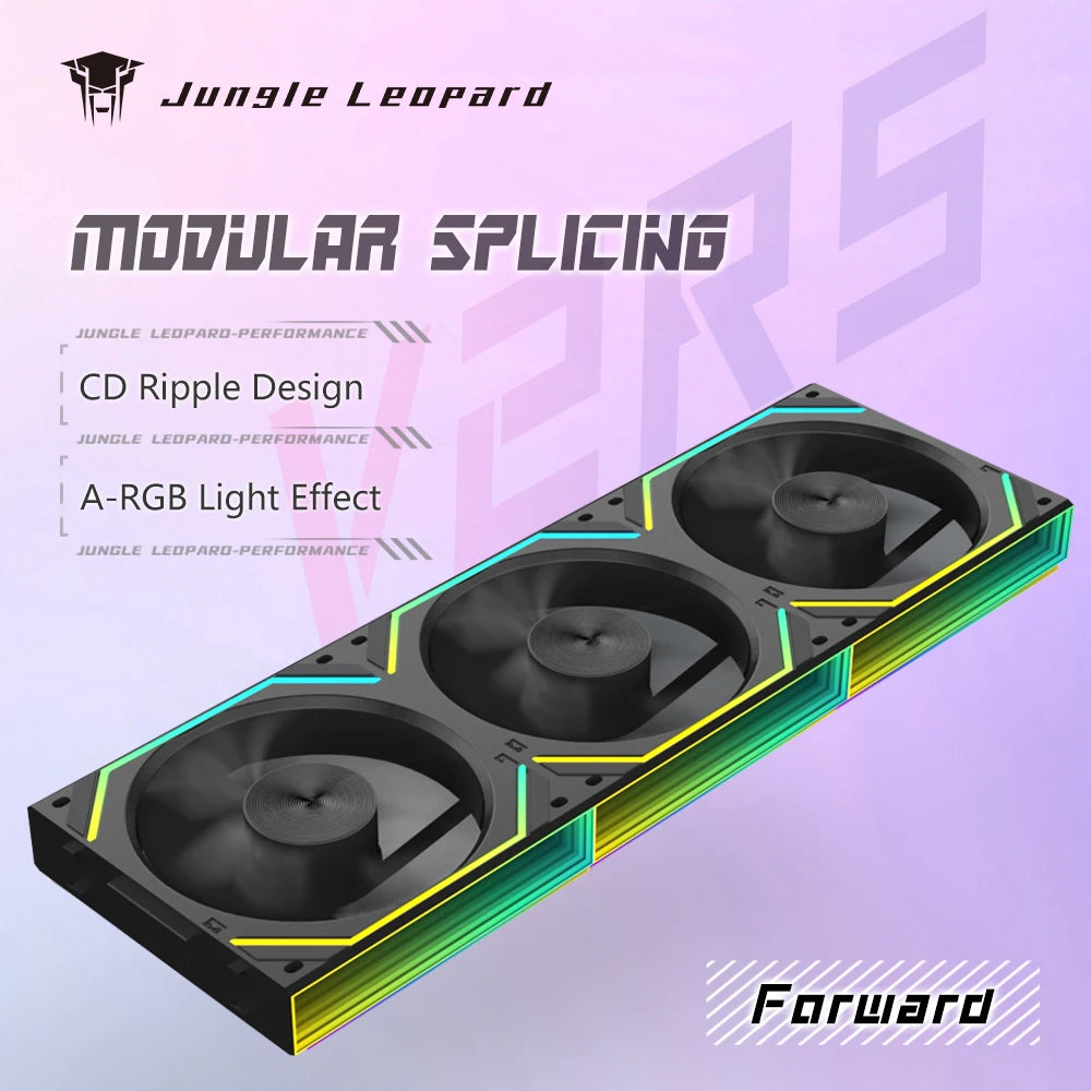 🔥 Jungle Leopard Interstellar V2RS – Kit 3x Ventoinhas ARGB 120mm 🔥
