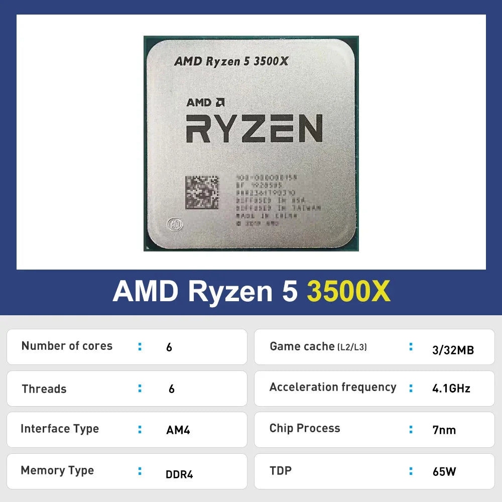 Processador AMD Ryzen 5 3500X – 6 Núcleos, até 4.1GHz, Socket AM4