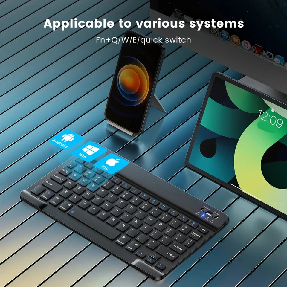 Teclado Bluetooth Sem Fio com Mouse