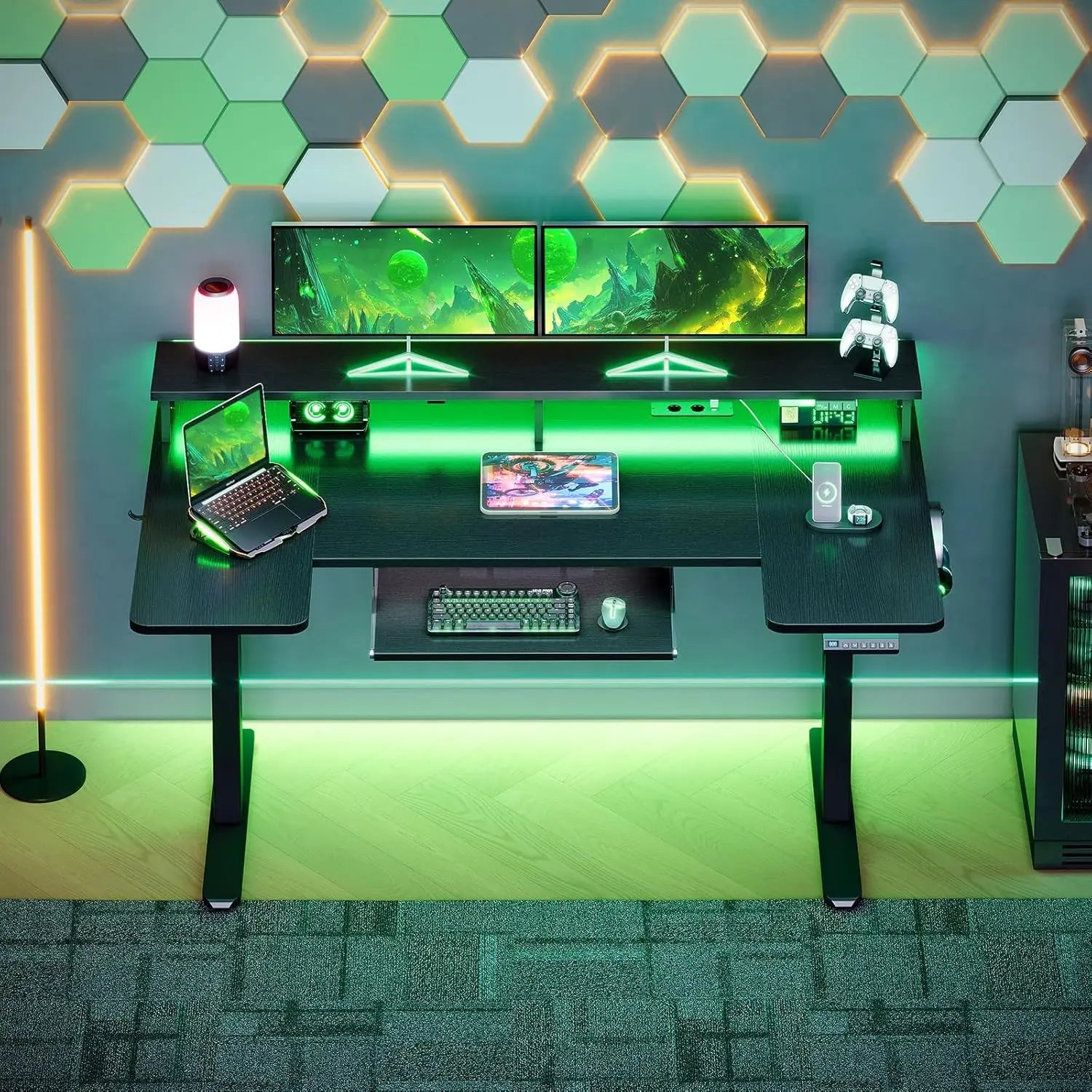 Secretária Elétrica Offigo 140cm RGB com Ajuste de Altura