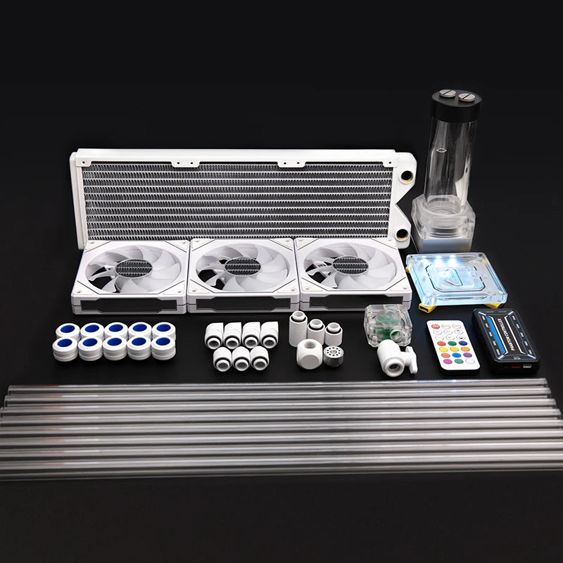 ❄️ SysCooling White 360mm Water Cooling Kit – Potência, Estilo e Desempenho em Cada Gota
