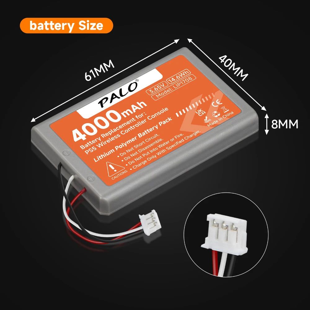 PALO 4000mAh para Controle PS5 DualSense