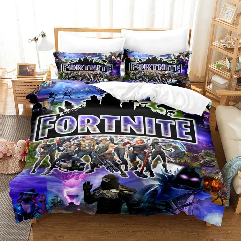 🎮🛏️ Fortnite Bedding Suit – Transforme o Quarto em um Campo de Batalha Épico! 🛏️🎮