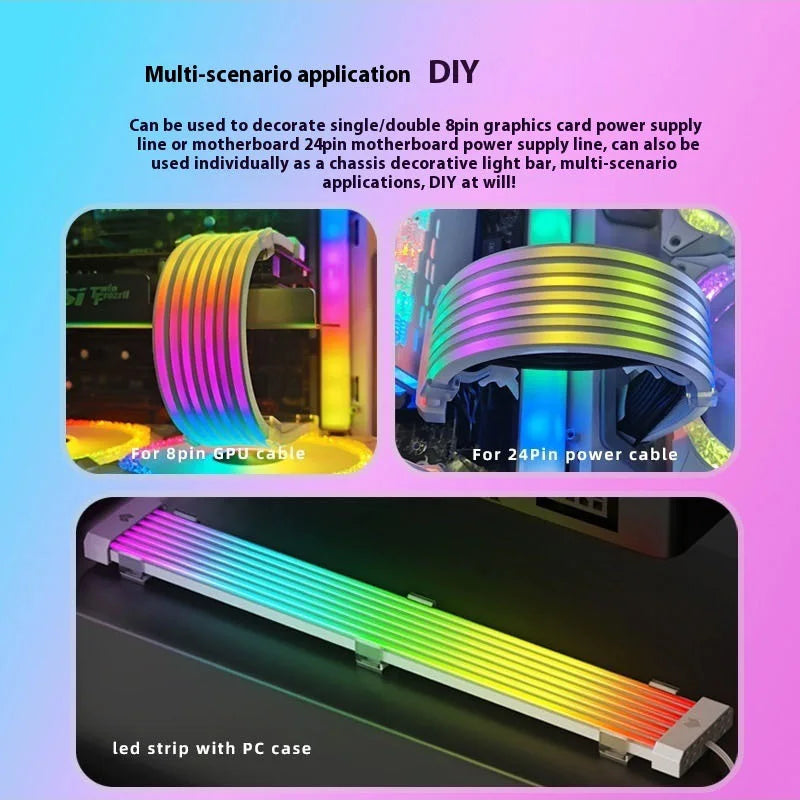 Cabo de Extensão de Energia com Iluminação A-RGB TEUCER 5V 3Pin