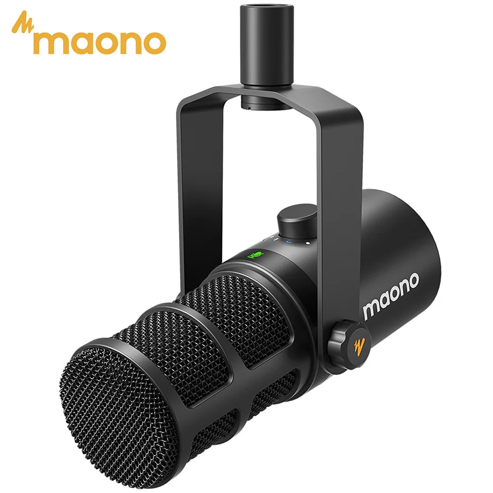 MAONO PD400X – Microfone Dinâmico USB/XLR Profissional para Podcast, Streaming e Gravação