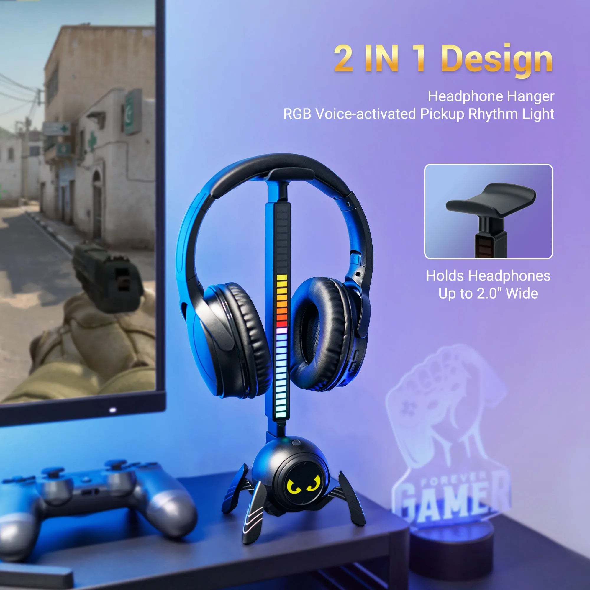🎧🕷️ Suporte para Headset Spider RGB – Transforme sua Mesa Gamer em um Show de Luzes! 🕷️🎧