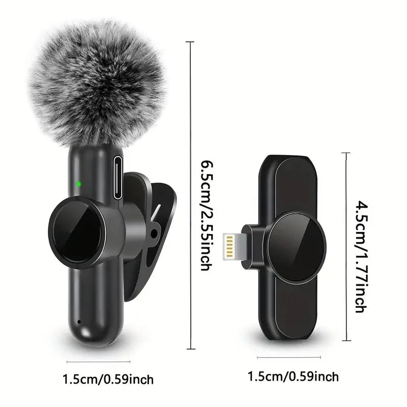 Mini Microfone Sem Fio Profissional – Áudio Limpo para Vídeos, Lives e Conteúdo