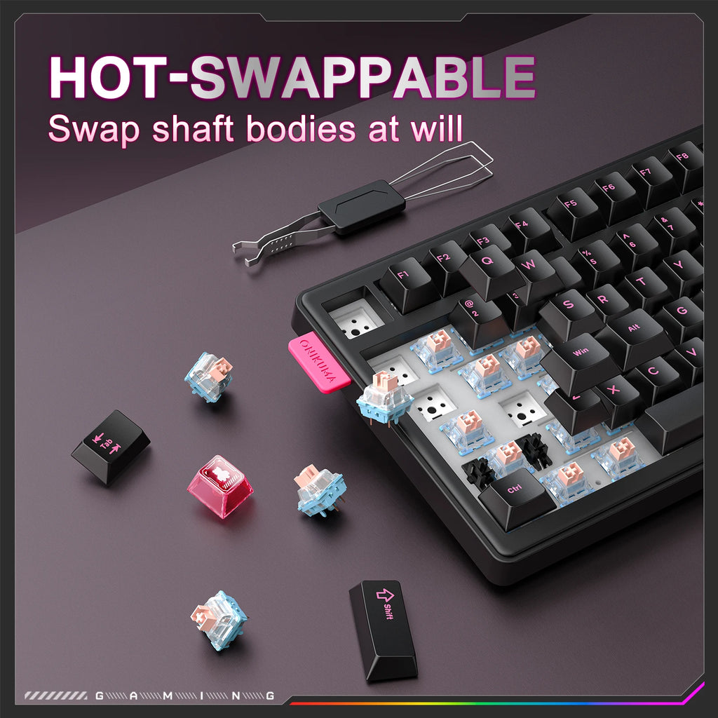 Teclado Mecânico Gamer RGB ONIKUMA MT706 – 81 Teclas | Wireless + Bluetooth