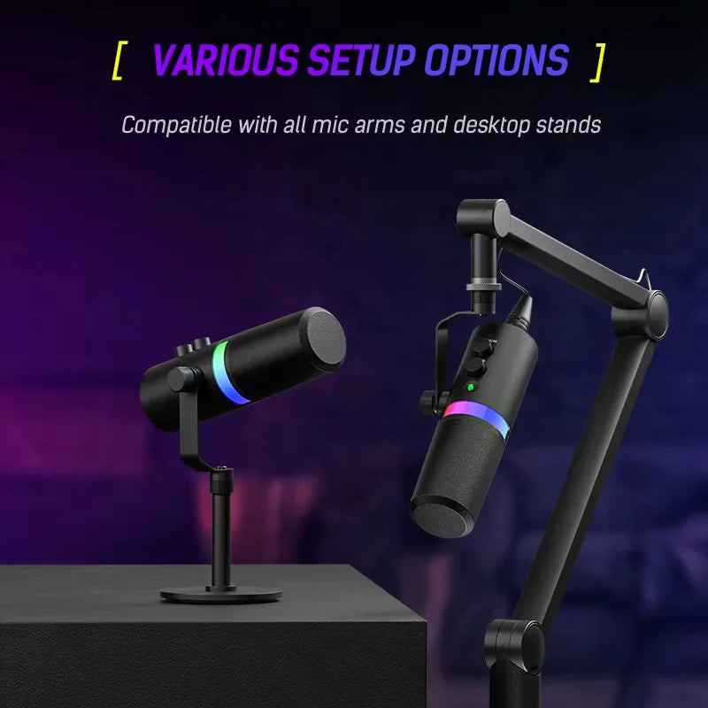 🎧 MovingMic NV7 – Microfone Profissional USB/XLR para Streaming, Podcast e Gaming
