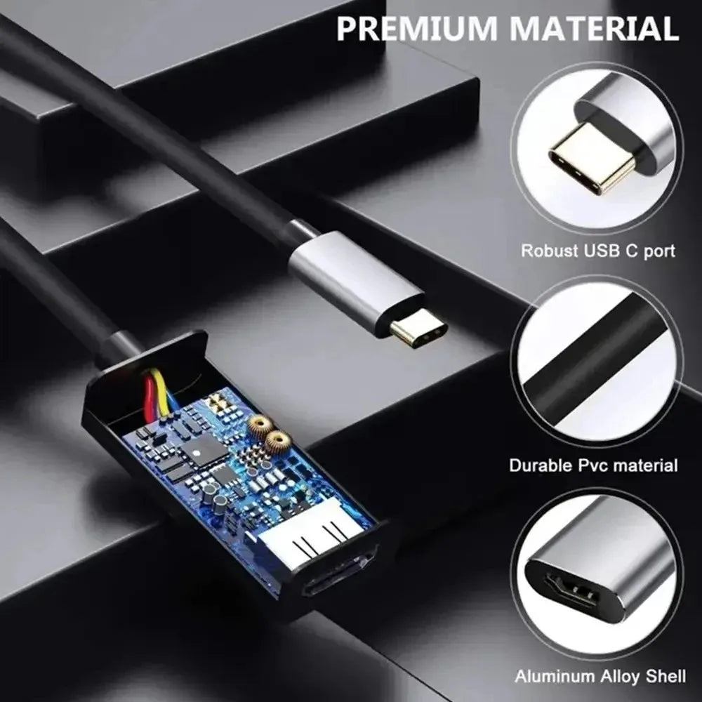 Cabo USB-C para HDMI 8K/4K 60Hz — Liga o Teu Ecrã ao Próximo Nível 🎮🖥️