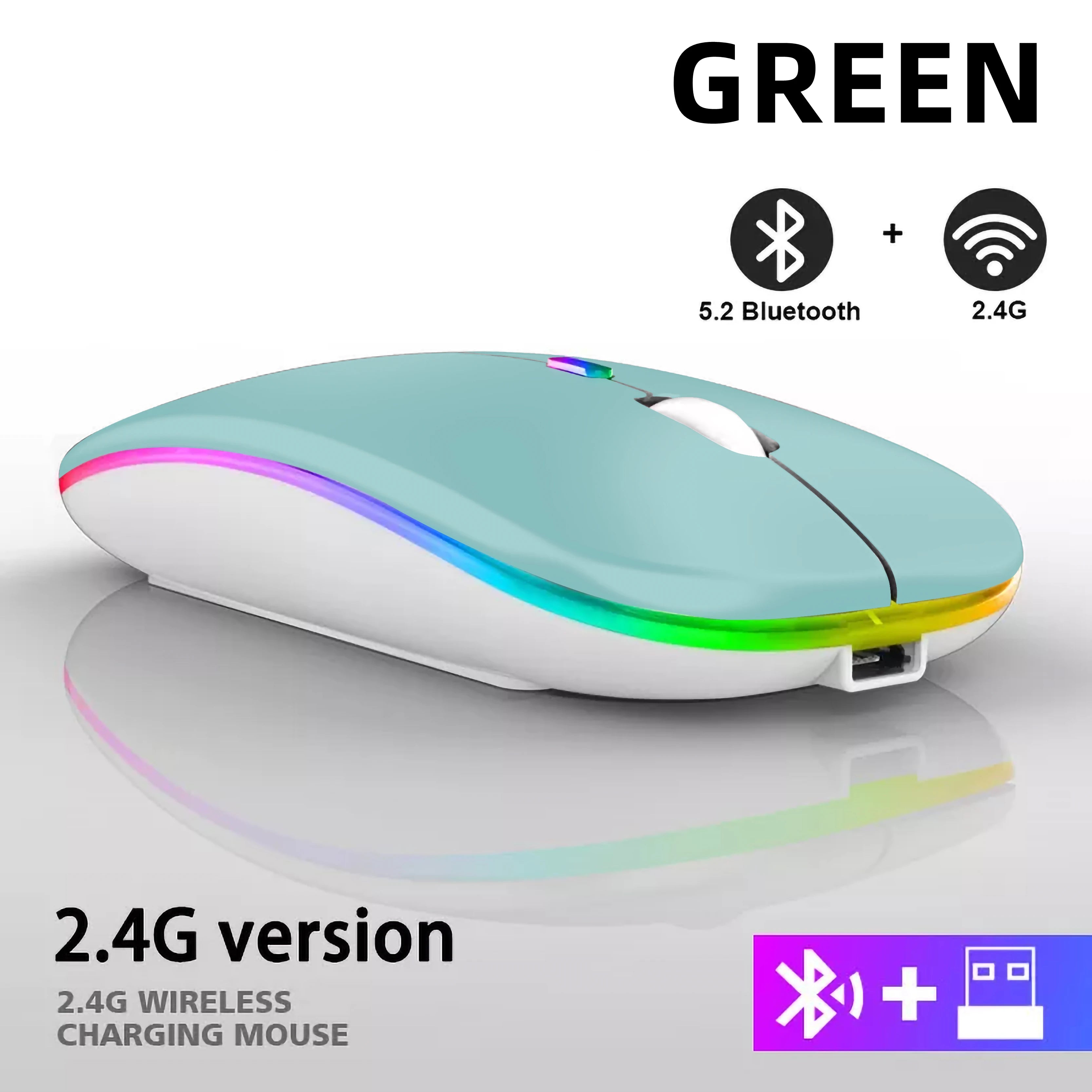 🔥 Mouse Sem Fio Recarregável Dual Mode – Bluetooth + 2.4GHz | RGB | Ultra Slim | 1600 DPI 🔥