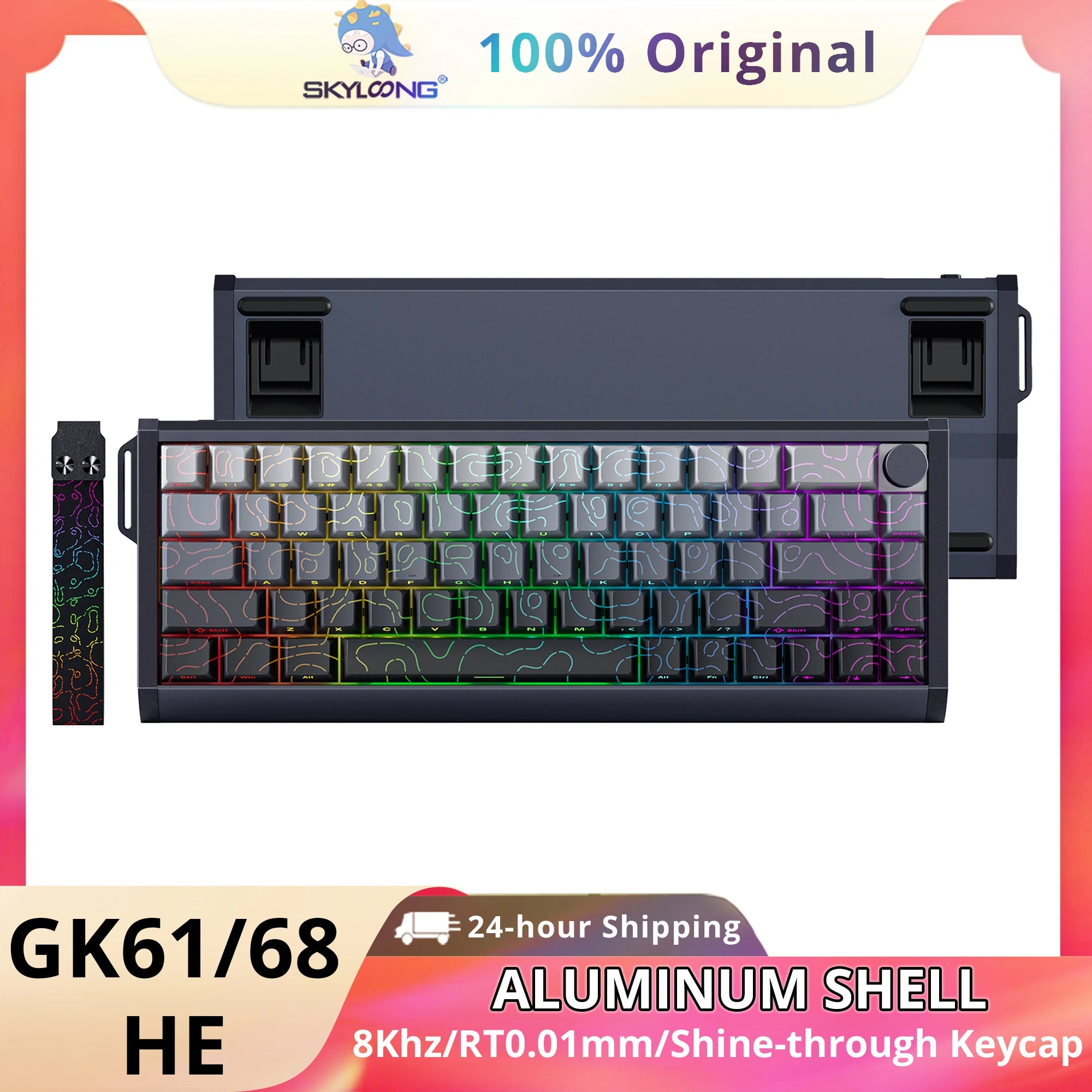 ⌨️ Skyloong GK61/GK68 HE – Teclado Mecânico Magnético Low Profile 8KHz RGB