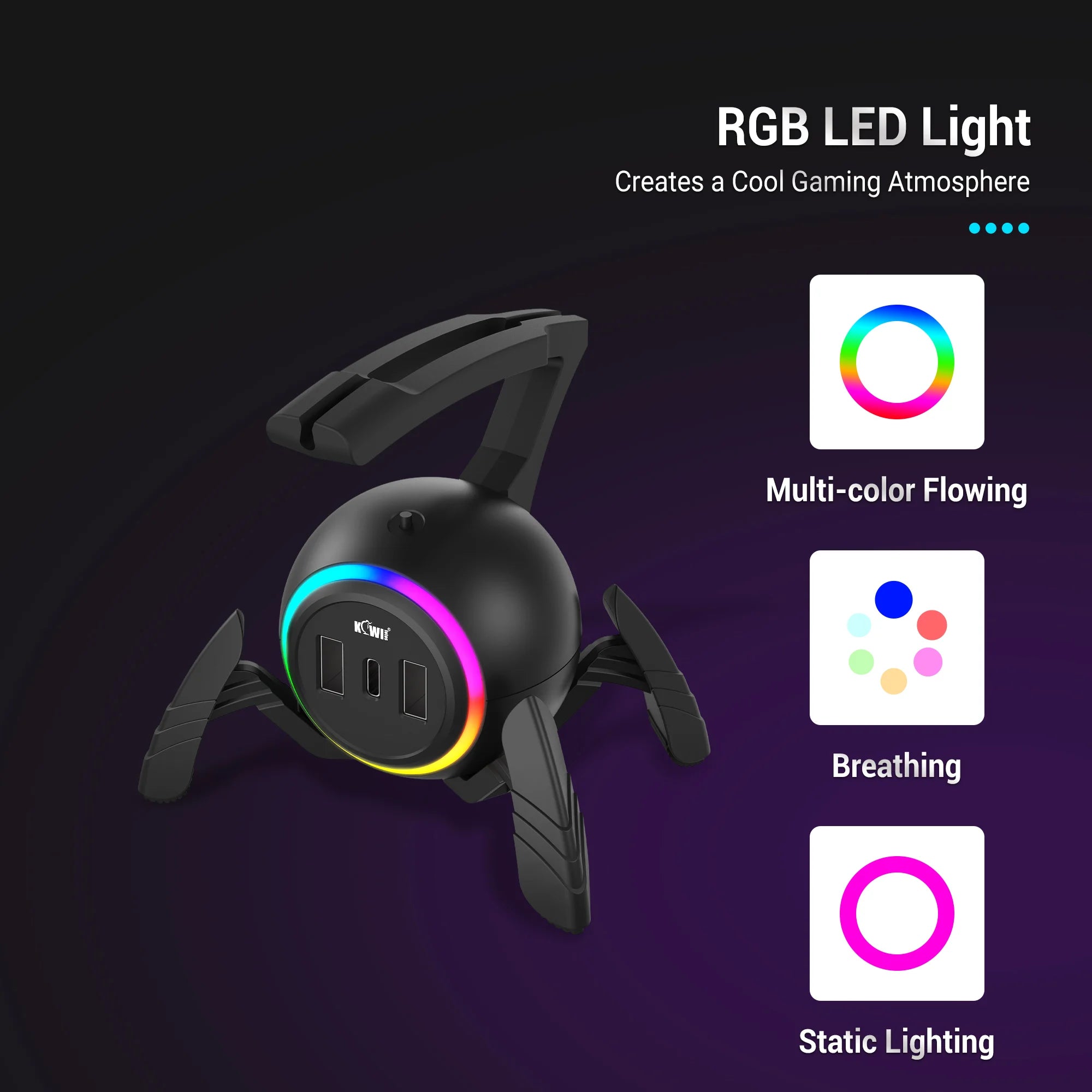 🕷️🖱️ Mouse Bungee Gamer RGB com Hub USB – Organização, Estilo e Precisão! 🖱️🕷️