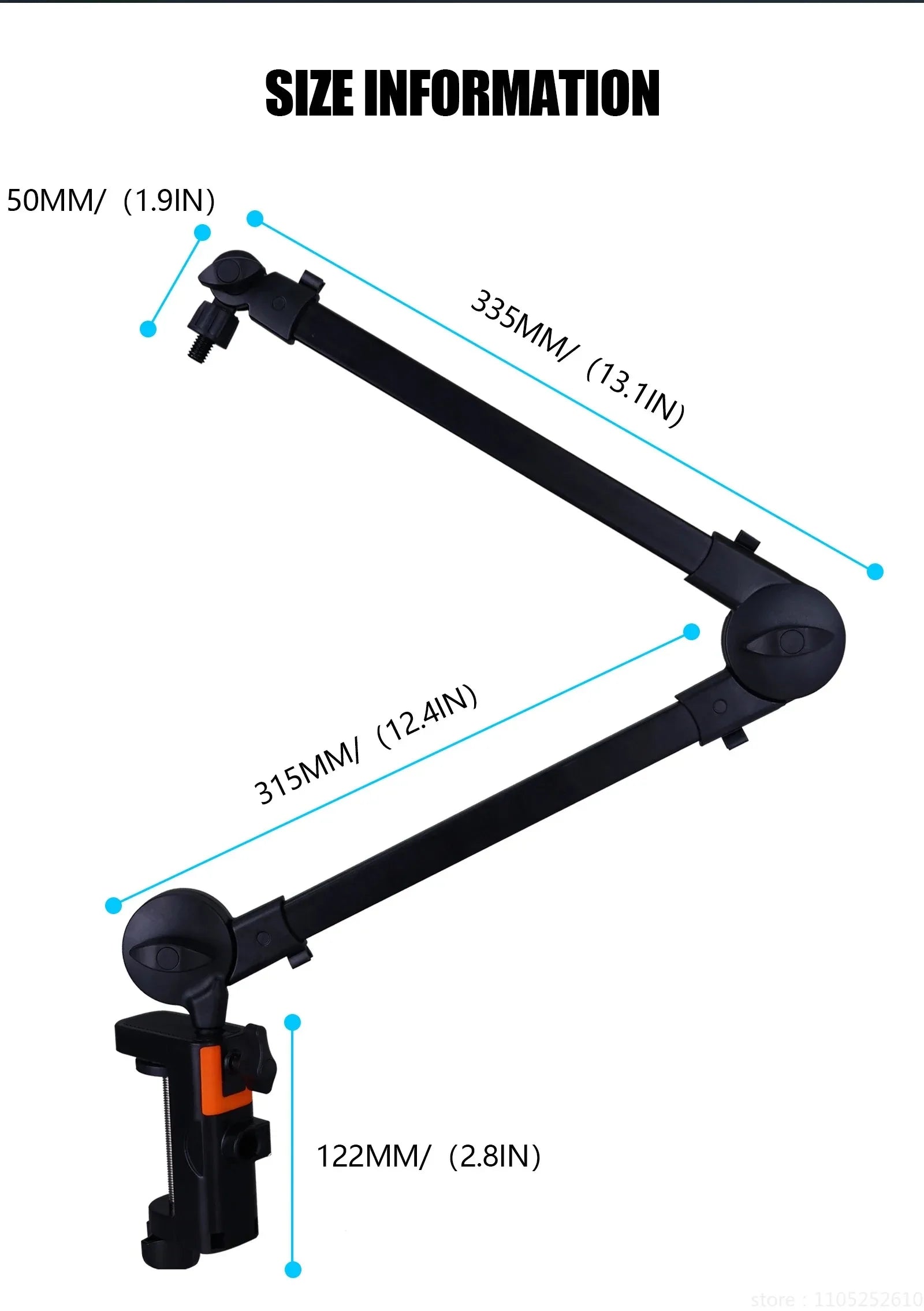 Suporte Articulado para Microfone sem Molas – Dobrável, Silencioso e Ultra Resistente