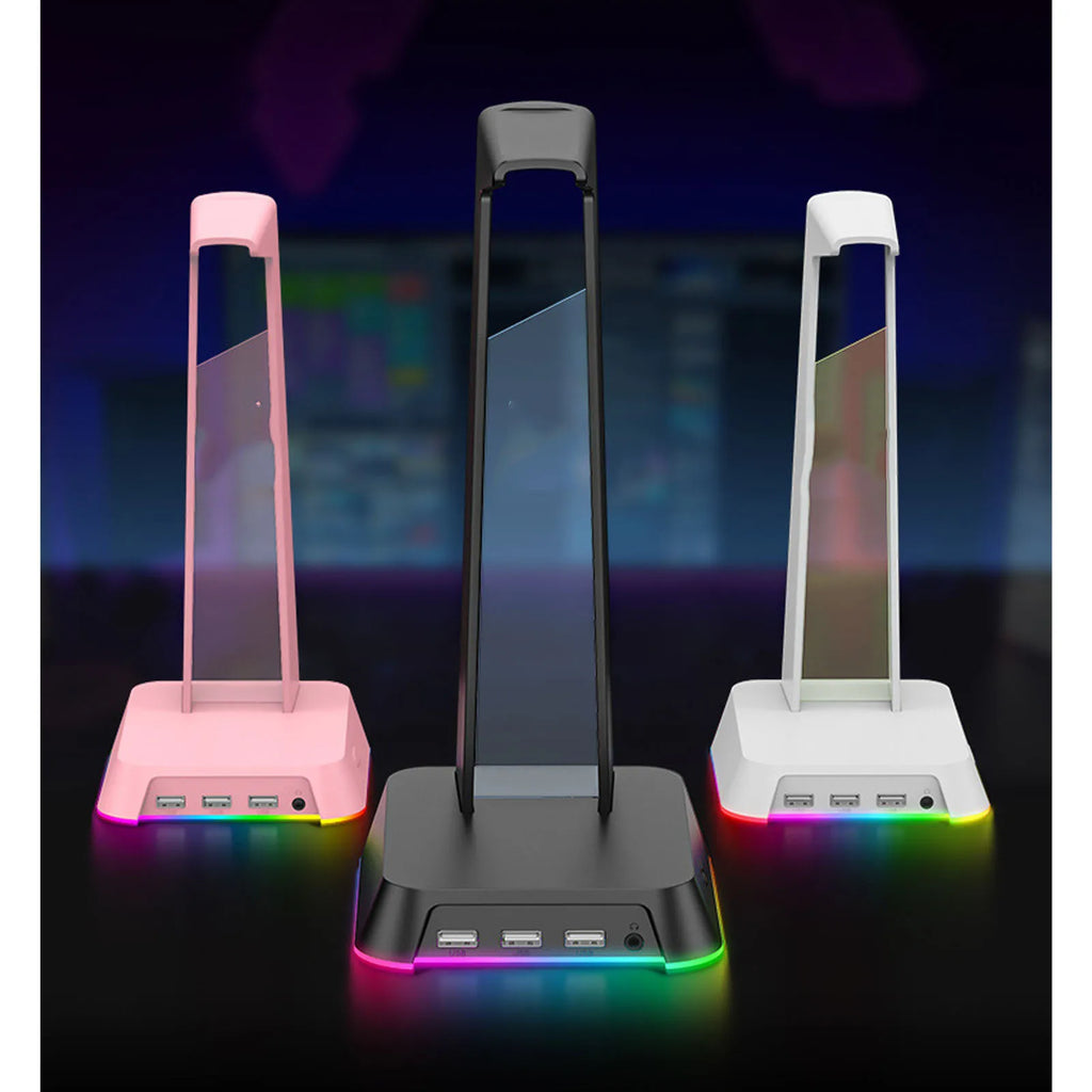 🎧✨ Suporte Gamer para Headset com Iluminação RGB, Porta USB e Design Multifuncional ✨🎧