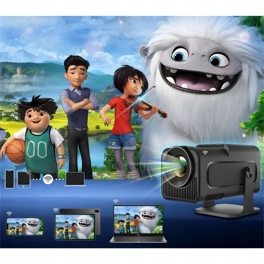 🎮🎥 PROJETOR LED 4K PORTÁTIL + 2 CONTROLES SEM FIO + ANDROID + WI-FI