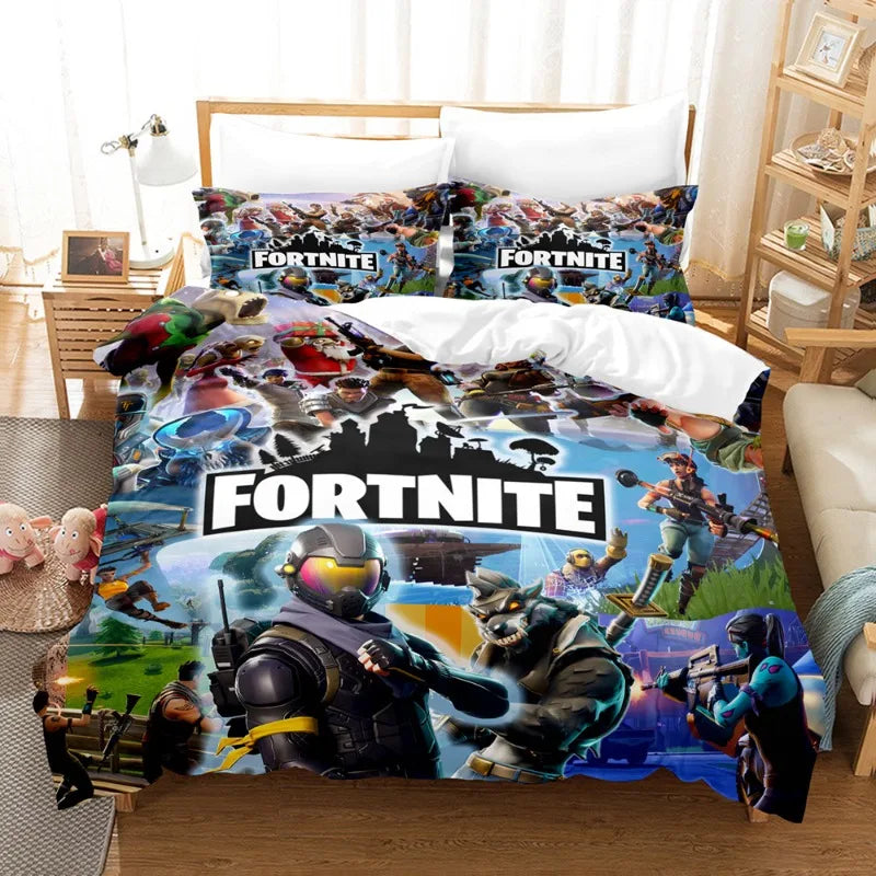 🎮🛏️ Fortnite Bedding Suit – Transforme o Quarto em um Campo de Batalha Épico! 🛏️🎮