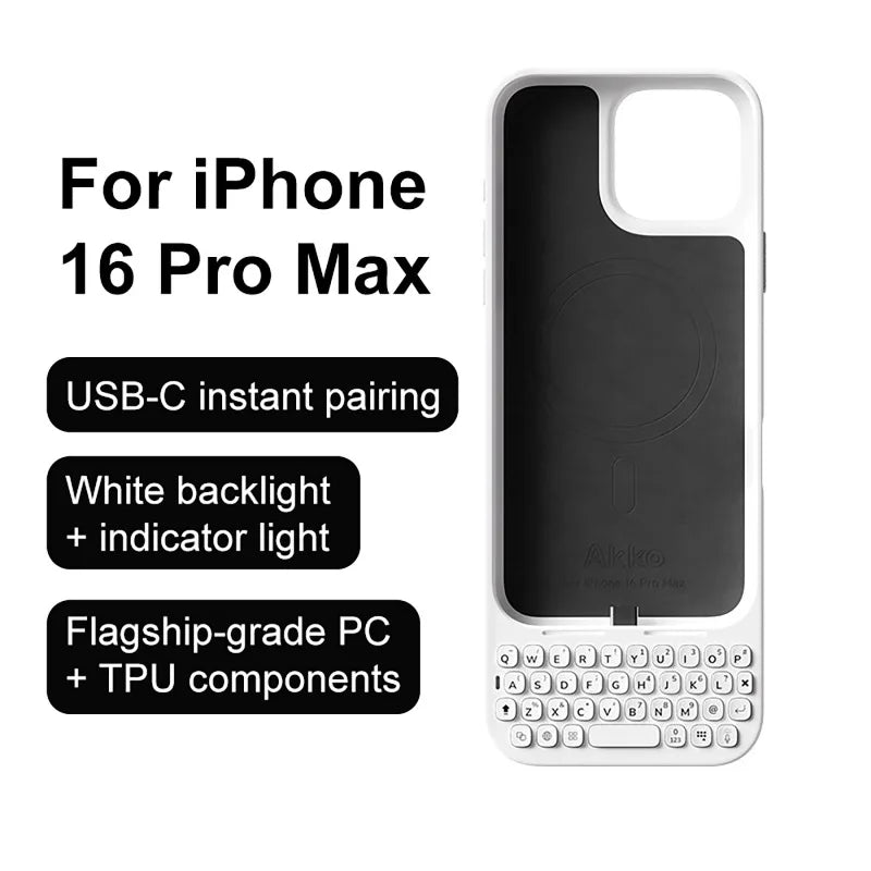 🚀 Capa Magnética com Teclado Integrado para iPhone 16 Pro Max e 17 Pro Max