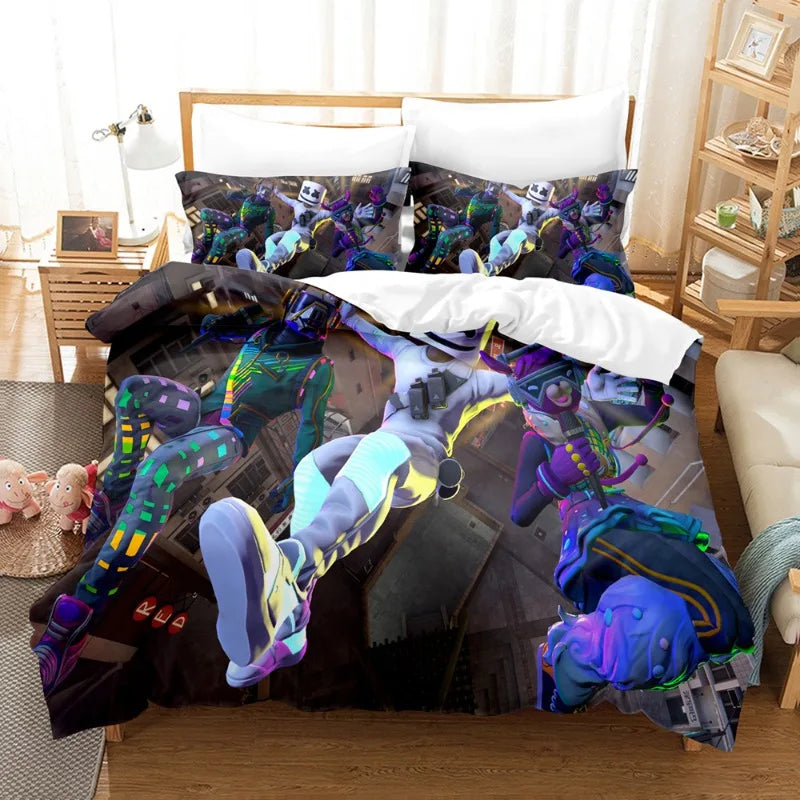 🎮🛏️ Fortnite Bedding Suit – Transforme o Quarto em um Campo de Batalha Épico! 🛏️🎮