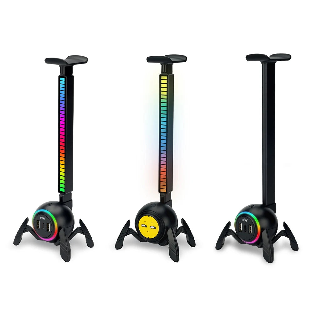 🎧🕷️ Suporte para Headset Spider RGB – Transforme sua Mesa Gamer em um Show de Luzes! 🕷️🎧