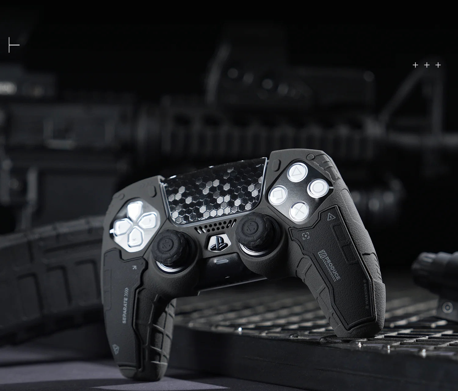 Tactical Mecha Matte Silicone Soft Protector para PS5 DualSense: