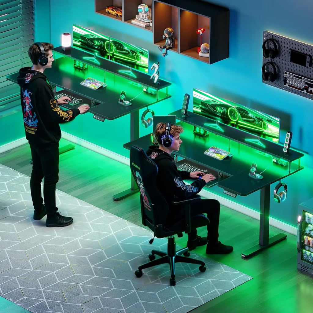 Secretária Elétrica Offigo 140cm RGB com Ajuste de Altura