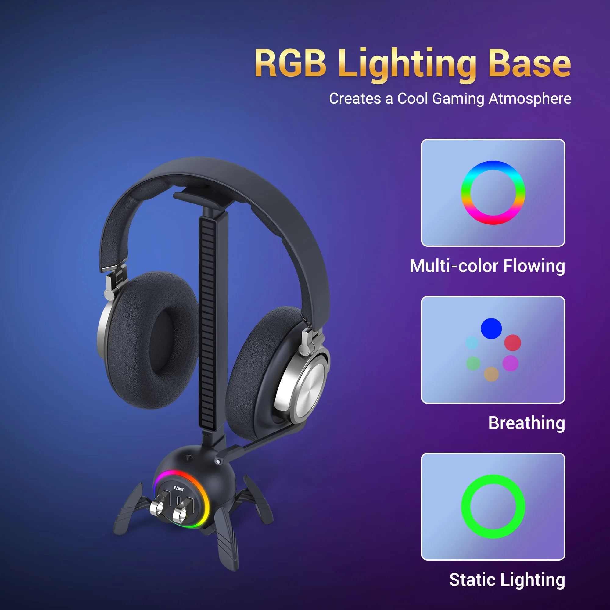🎧🕷️ Suporte para Headset Spider RGB – Transforme sua Mesa Gamer em um Show de Luzes! 🕷️🎧