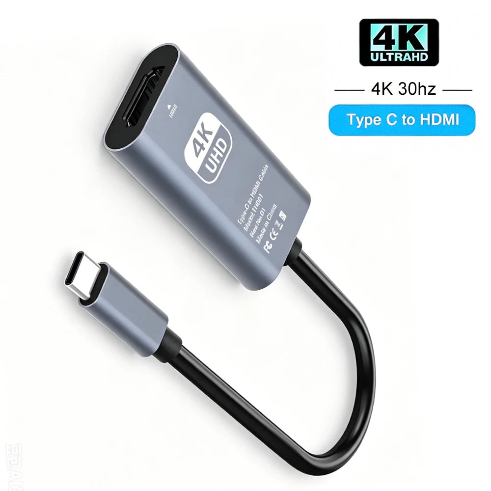Cabo USB-C para HDMI 8K/4K 60Hz — Liga o Teu Ecrã ao Próximo Nível 🎮🖥️
