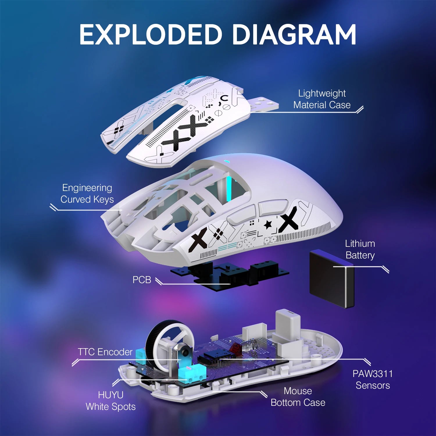 🖱️ Mouse Gamer Wireless ATTACK SHARK X11 – Ultraleve 59g | RGB | Sensor PAW3311 | Até 22.000 DPI | Recarregável