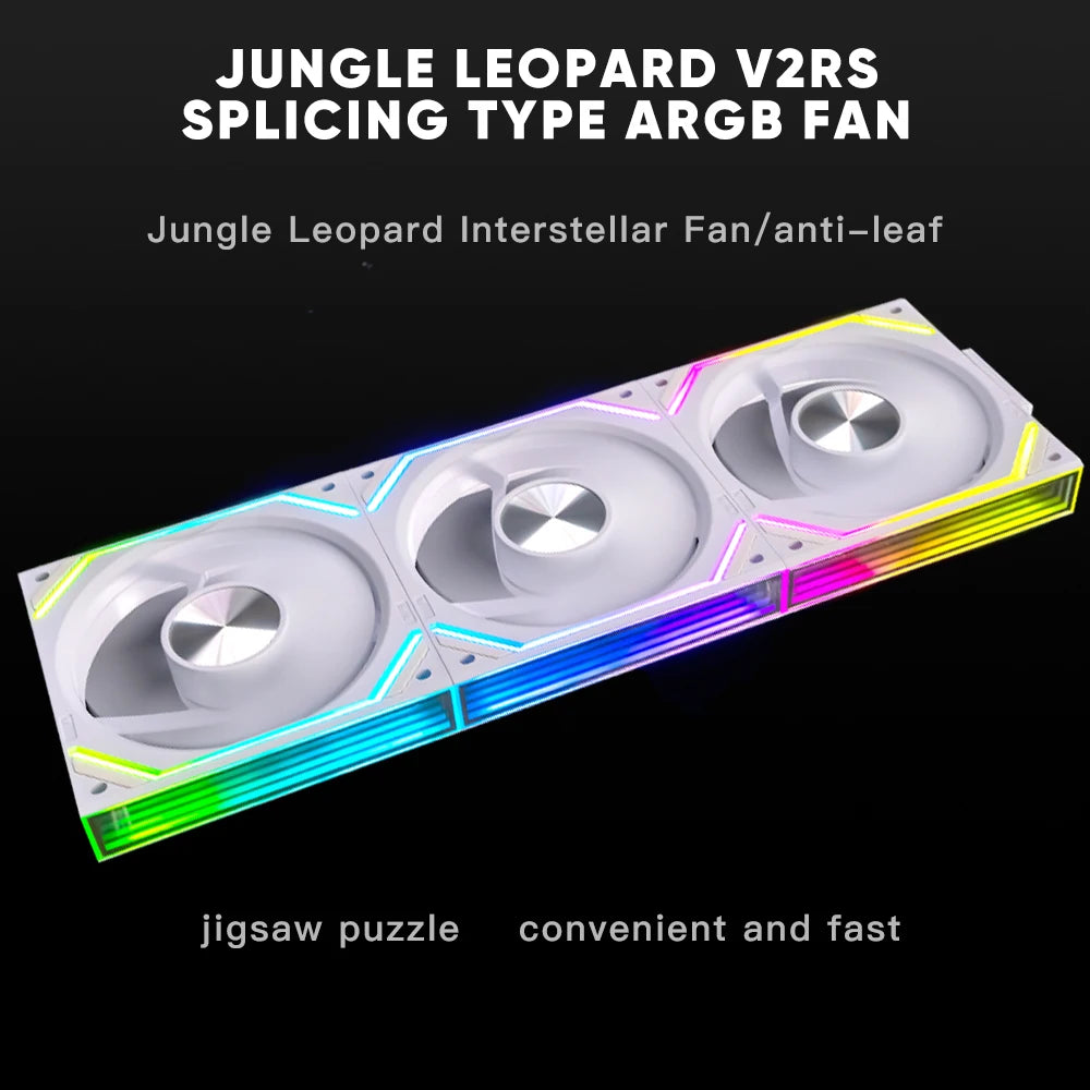 🔥 Jungle Leopard Interstellar V2RS – Kit 3x Ventoinhas ARGB 120mm 🔥