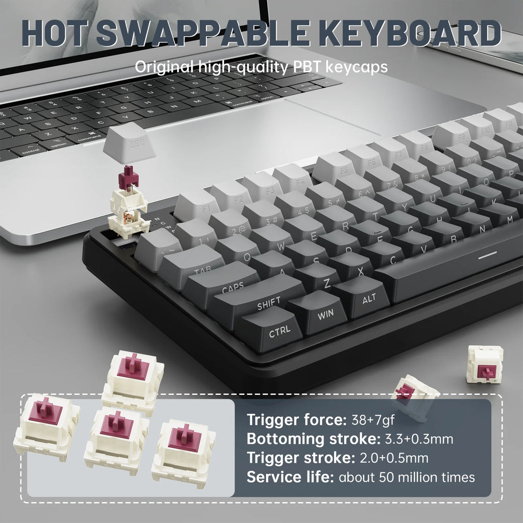 ATTACK SHARK X98PRO – Tri-Mode Gasket com Tela TFT & Knob