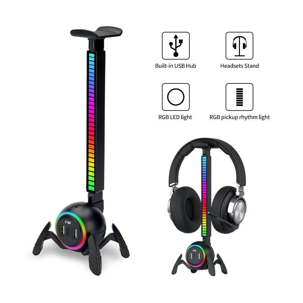 🎧🕷️ Suporte para Headset Spider RGB – Transforme sua Mesa Gamer em um Show de Luzes! 🕷️🎧