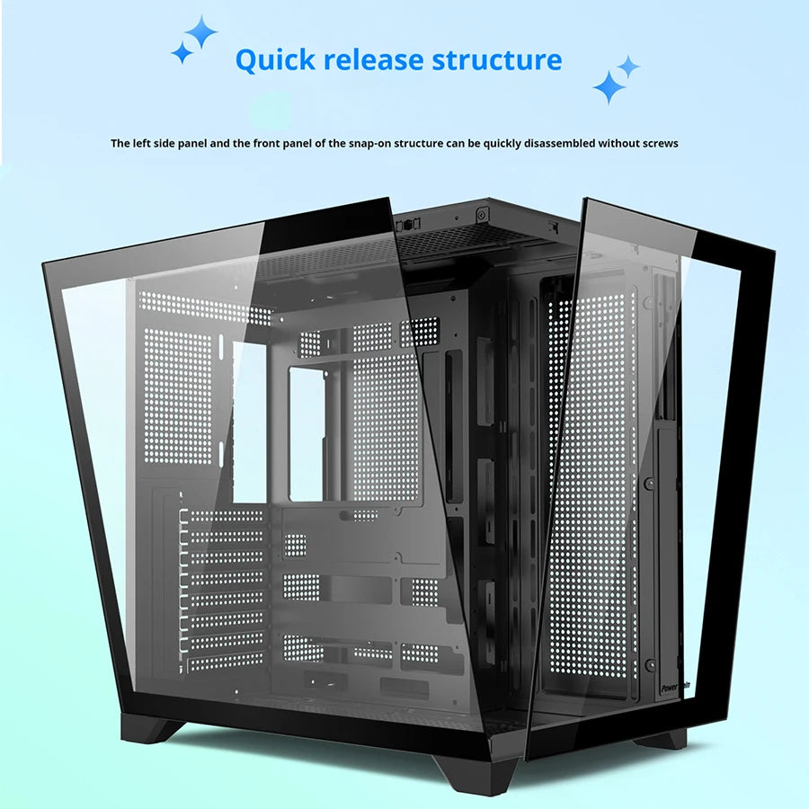 Power Train Dreamland PRO – Gabinete Gamer ATX com Vidro Duplo e Refrigeração Líquida