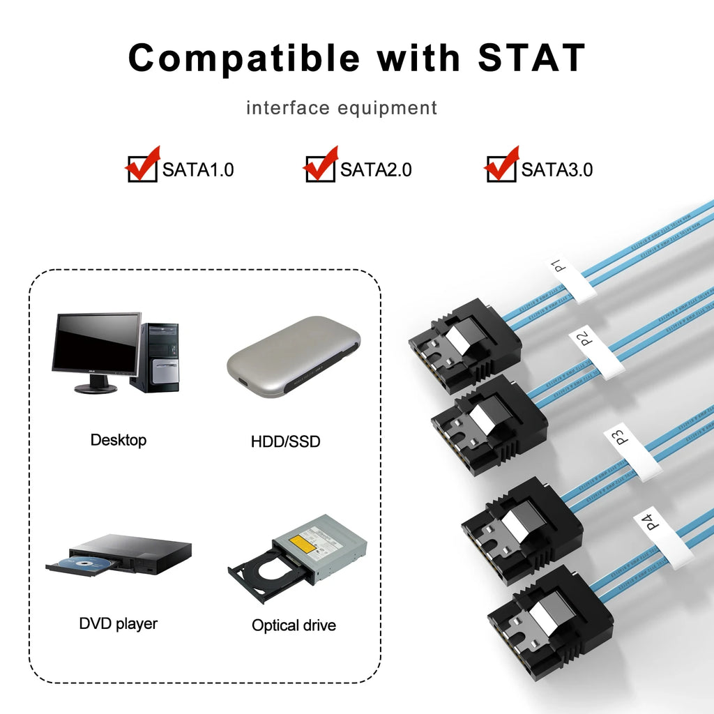 CABO SATA III 6Gbps – CONEXÃO RÁPIDA E ESTÁVEL PARA HDD E SSD!
