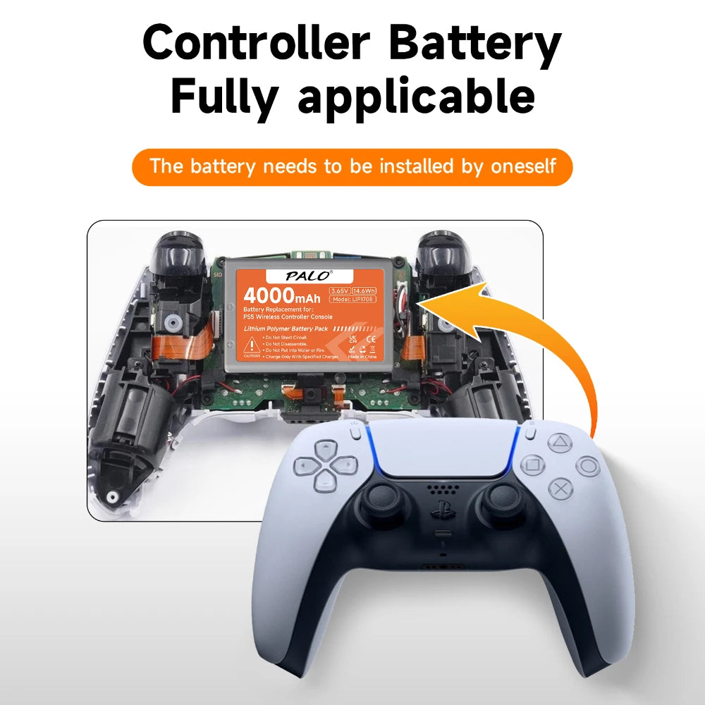 PALO 4000mAh para Controle PS5 DualSense