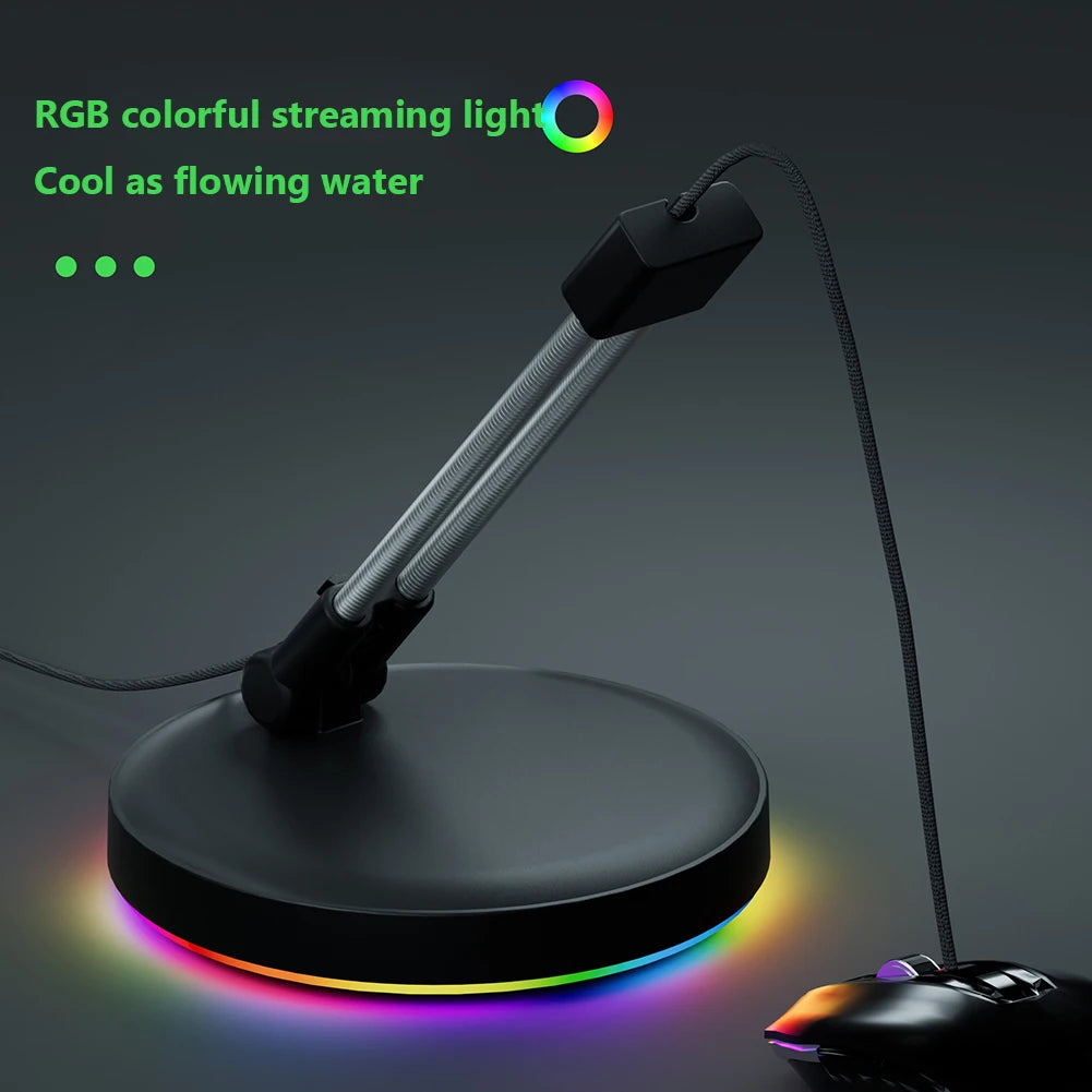 🖱️🌈 RGB Mouse Bungee – Suporte de Cabo com Iluminação Gamer e Base Antiderrapante 🌈🖱️