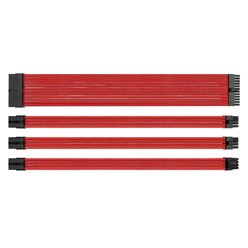 Kit de Cabos Sleeved 18AWG para Fonte ATX – Extensão PSU 30cm (24pin / CPU / GPU)