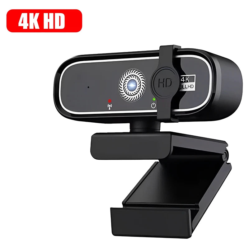 Webcam 4K HD com Microfone – Autofocus Ultra Nítido
