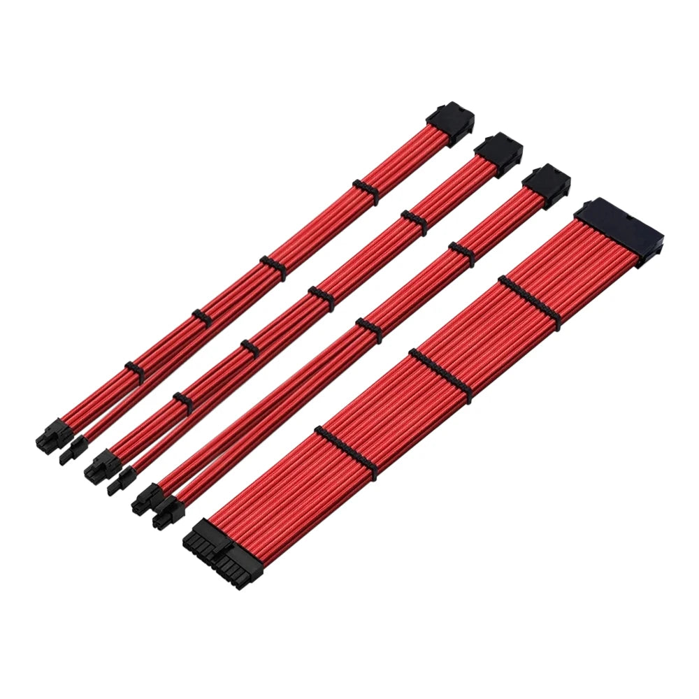 18AWG Sleeved Cable Kit for ATX Power Supply – 30cm PSU Extension (24-pin / CPU / GPU)