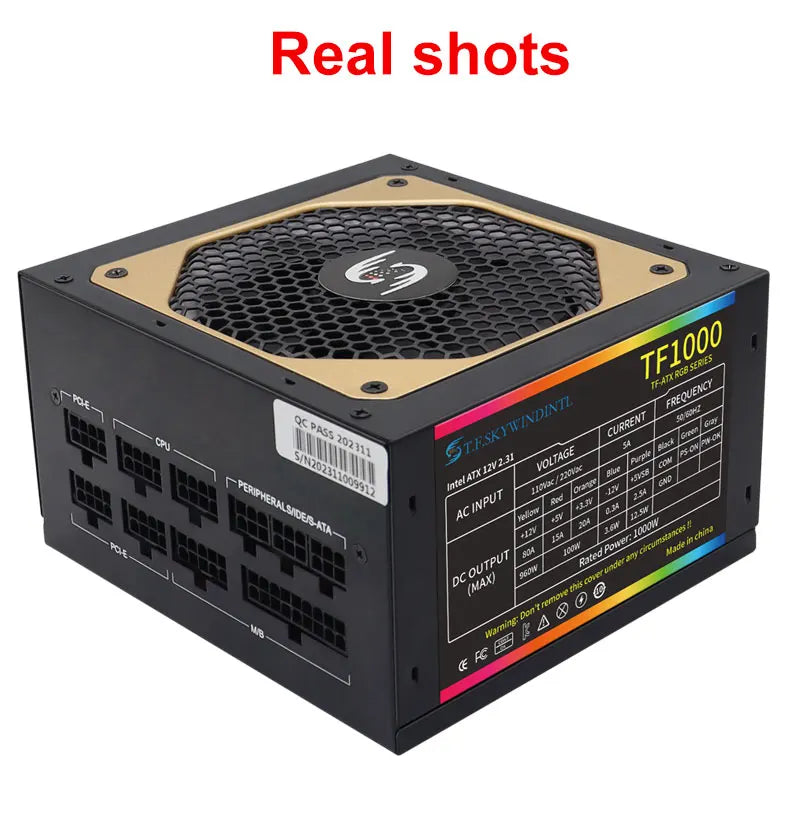 ⚡💻 Fonte de Alimentação T.F.SKYWINDINTL TF1000 – 1000W Full Modular 80 Plus Gold 💻⚡